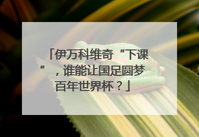 伊万科维奇“下课”，谁能让国足圆梦百年世界杯？